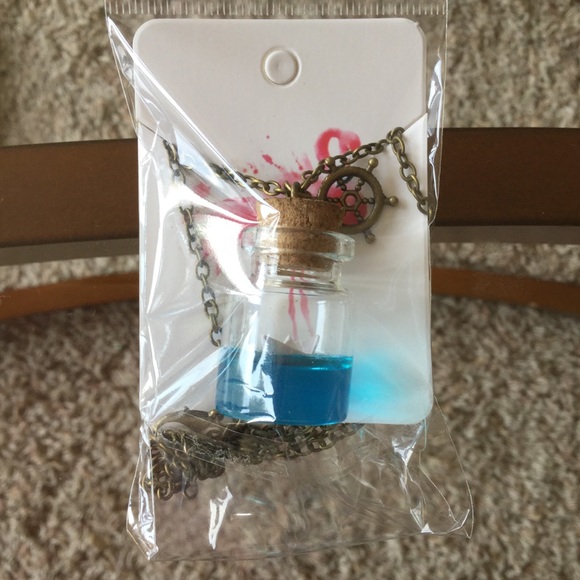 Sea Water Drift Paper Boat Pendant Necklace Anchor - Picture 2 of 5